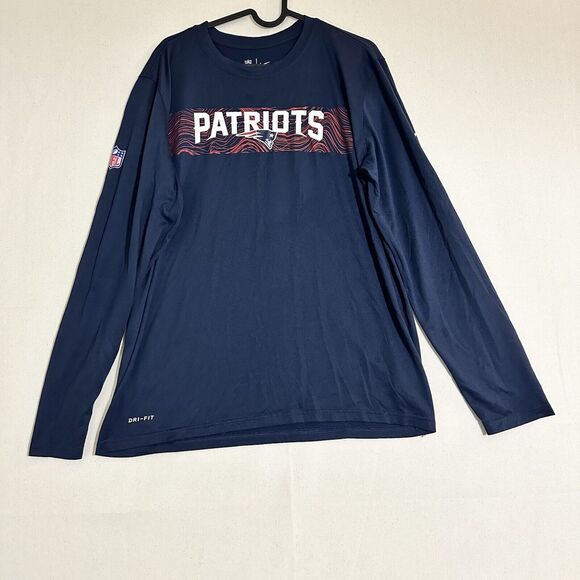 New England Patriots Nike Sideline Seismic Legend Long Sleeve Shirt Size Large - Picture 1 of 7